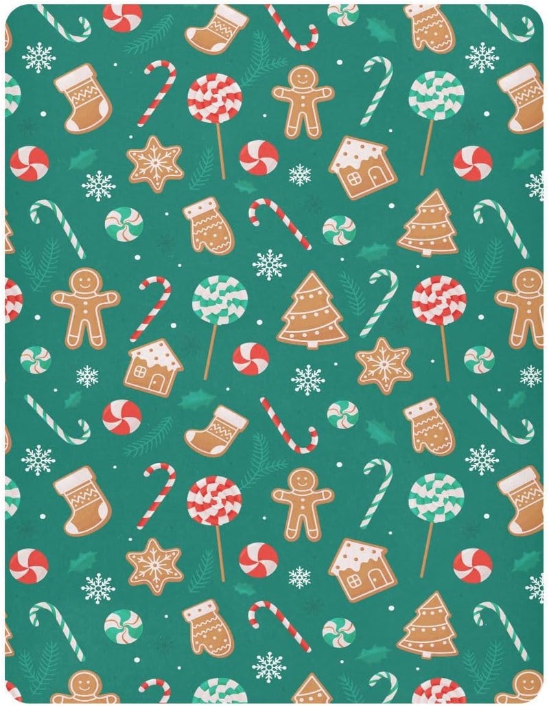 SDMKA Christmas Candy Crib Sheets for Boys Girls - Portable Microfiber Fitted Crib Sheet for Playard and Mini Crib Mattress, Soft & Breathable, 27x39 Inch - Image 2
